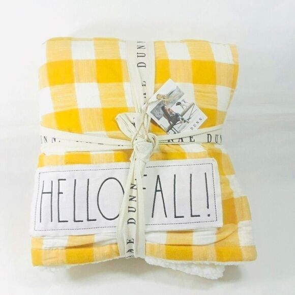 RAE DUNN ‘HELLO FALL’ Sherpa Throw Blanket. - Picture 2 of 8